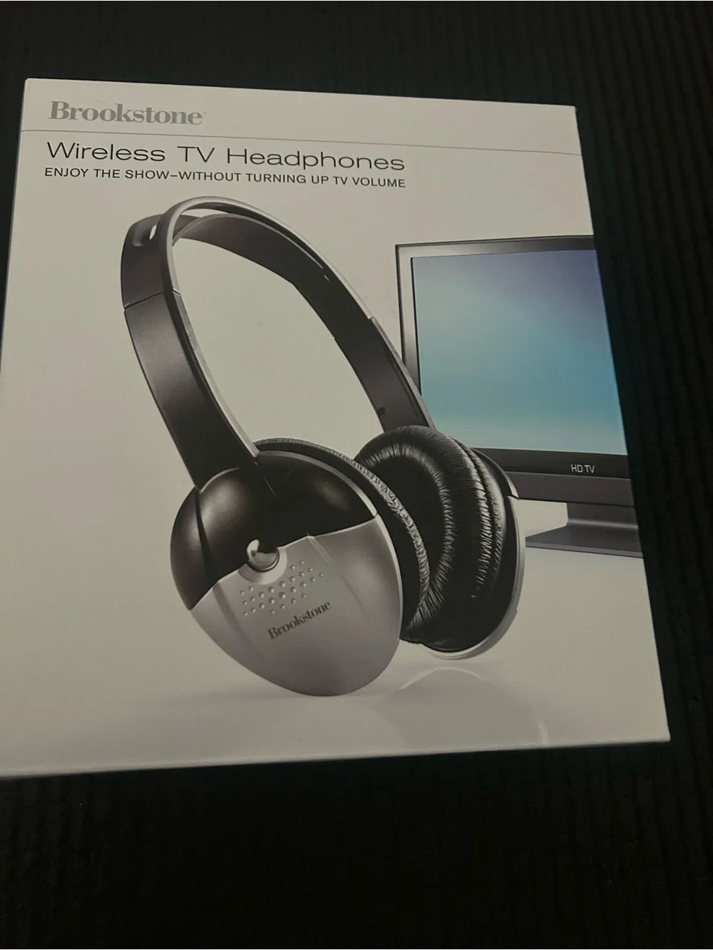 Brookstone Wireless TV Headphones - Black and Silver Accent